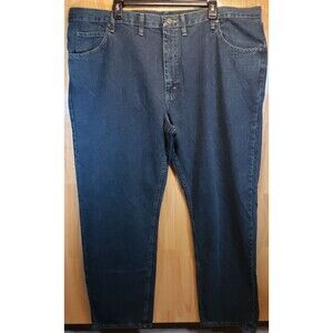 Wrangler Five Star Premium Regular Fit Mens Jeans 46x32 Dark Wash Blue 1096501QS